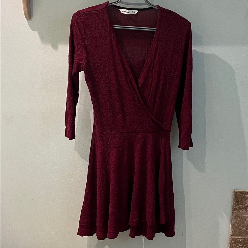 Bluenotes Deep Red Long Sleeve Dress
